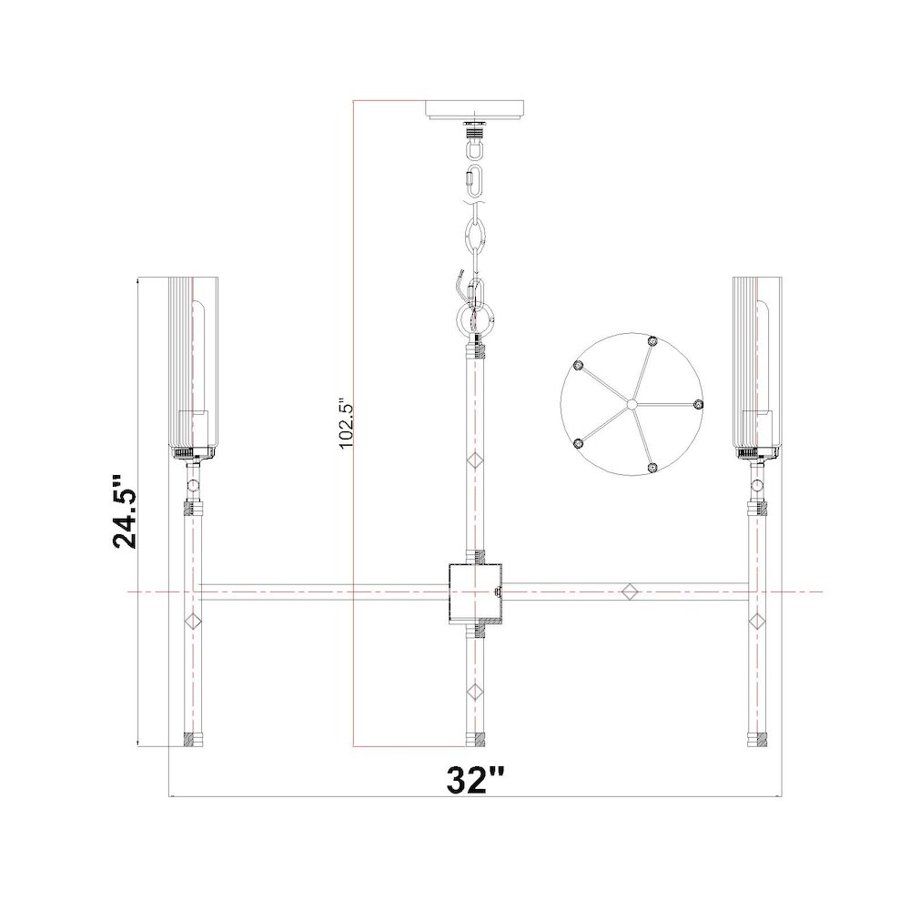 Z-Lite 5 Light Chandelier, Brushed Nickel