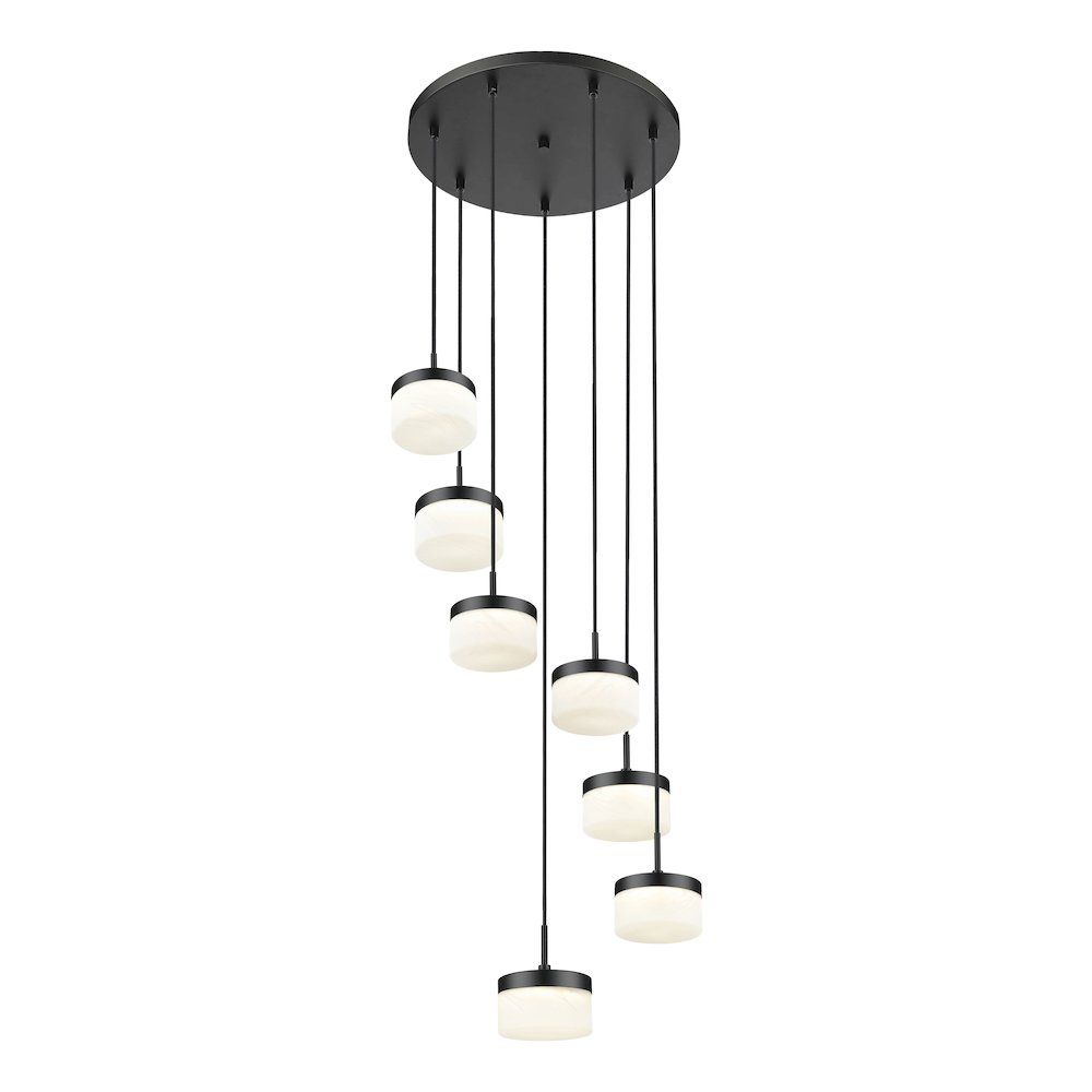 Z-Lite 7 Light Chandelier, Matte Black