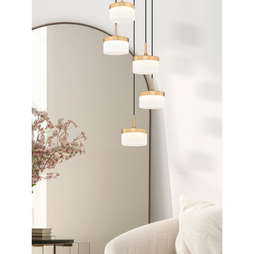 Z-Lite 5 Light Chandelier, Modern Gold