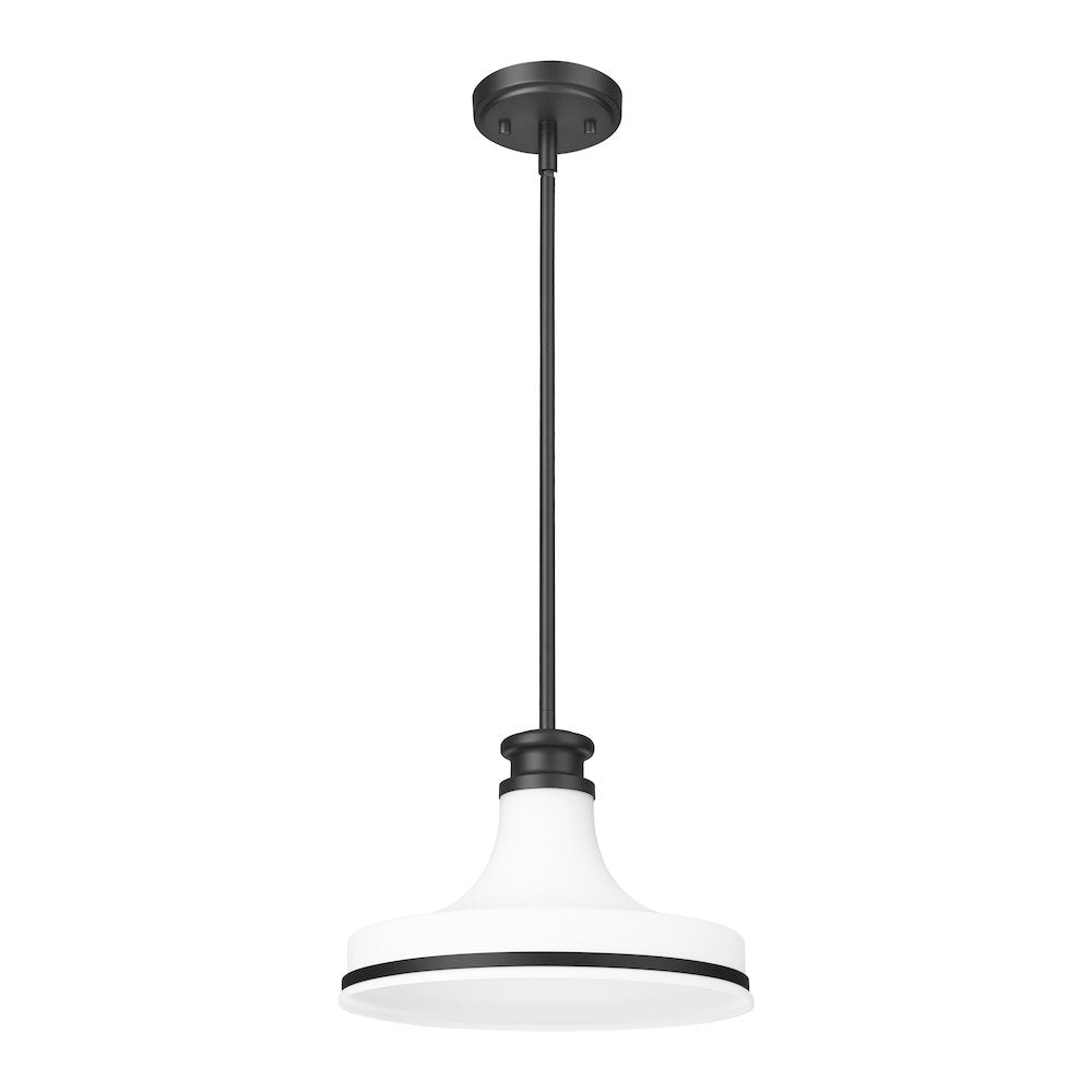 Z-Lite 1 Light Pendant, Matte Black