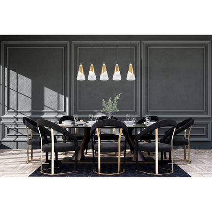 Z-Lite Aimie 5 Light Linear Chandelier, Modern Gold
