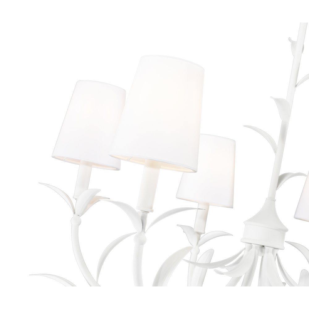 Z-Lite 6 Light Chandelier, Textured White