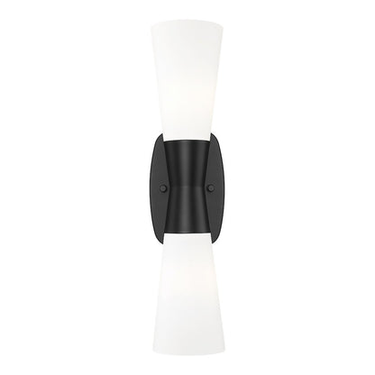 Z-Lite 2 Light Wall Sconce, Matte Black