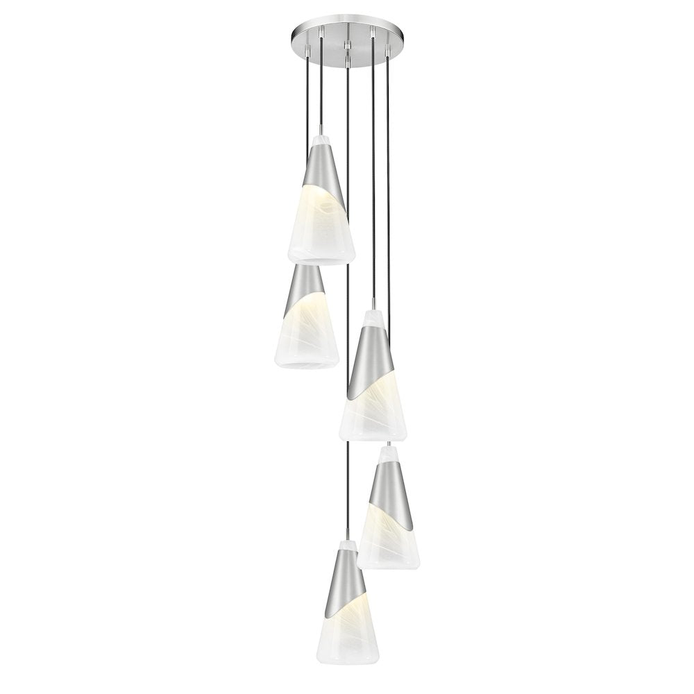 Z-Lite Aimie 5 Light Chandelier, Brushed Nickel