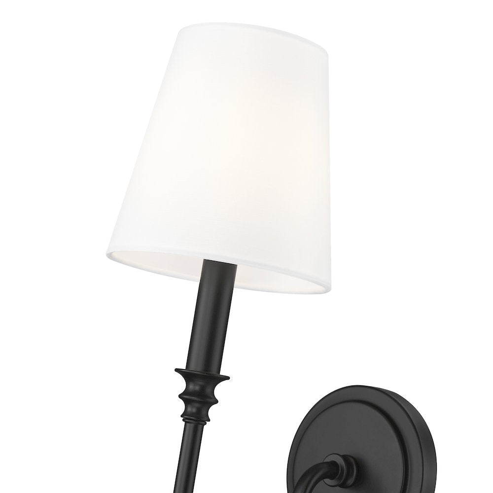 Z-Lite 1 Light Wall Sconce, Matte Black