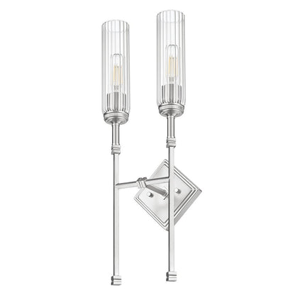 Z-Lite 2 Light Wall Sconce, Brushed Nickel