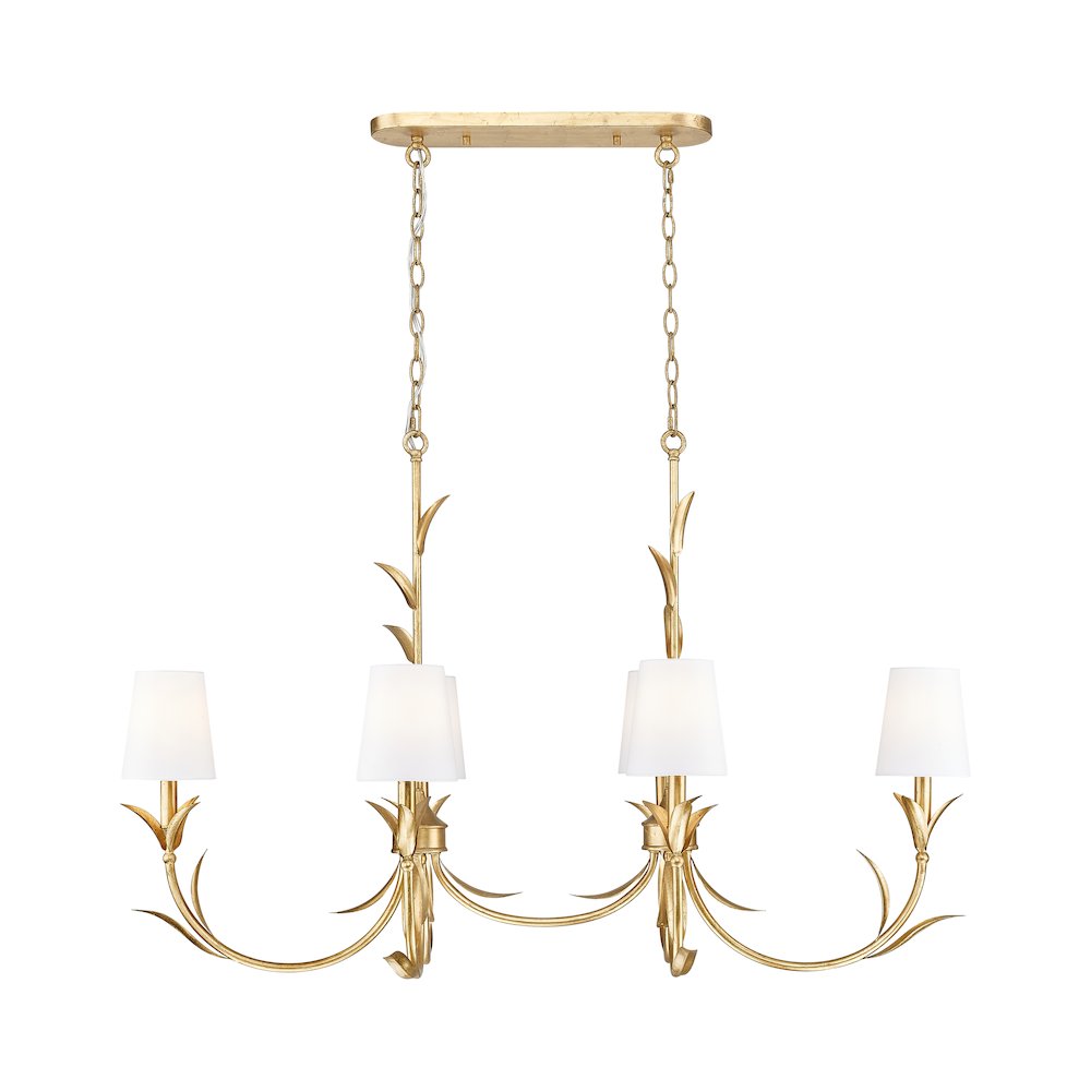 Z-Lite 6 Light Linear Chandelier, Gold Leaf