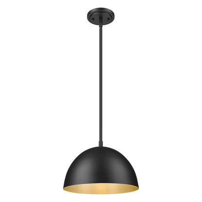 Z-Lite 1 Light Pendant, Matte Black