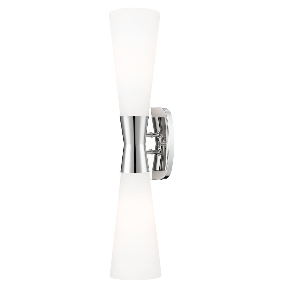 Z-Lite 2 Light Wall Sconce, Polished Nickel