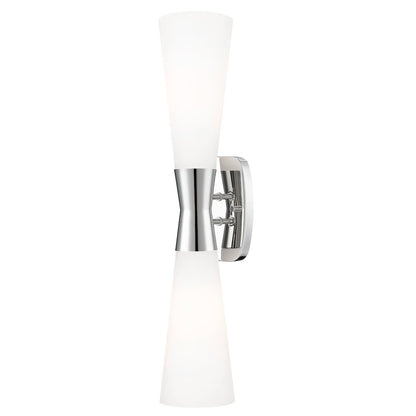 Z-Lite 2 Light Wall Sconce, Polished Nickel