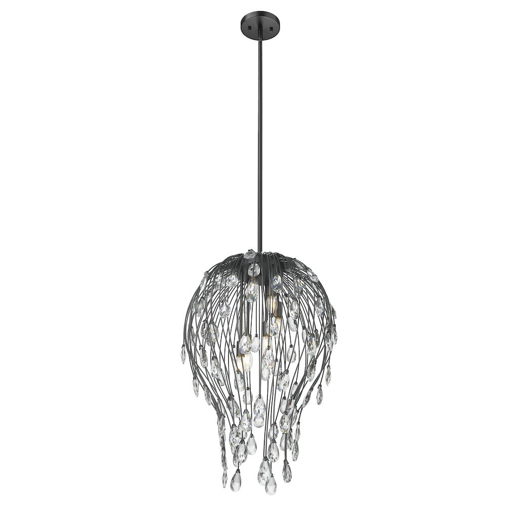 Z-Lite 6 Light Pendant, Matte Black