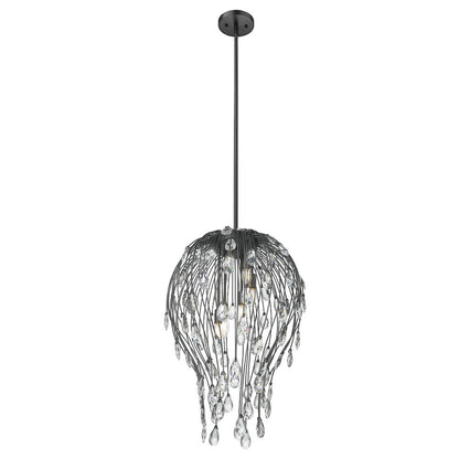 Z-Lite 6 Light Pendant, Matte Black