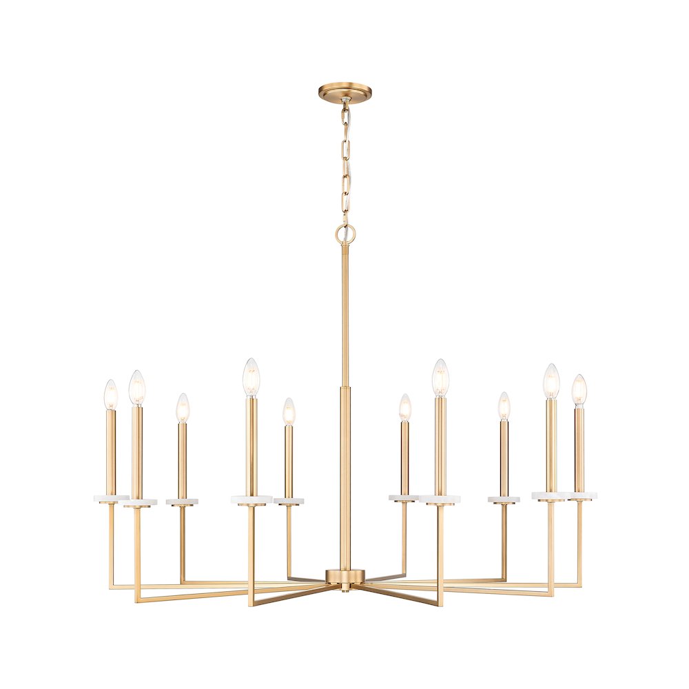 Z-Lite 10 Light Chandelier, Mordern Gold