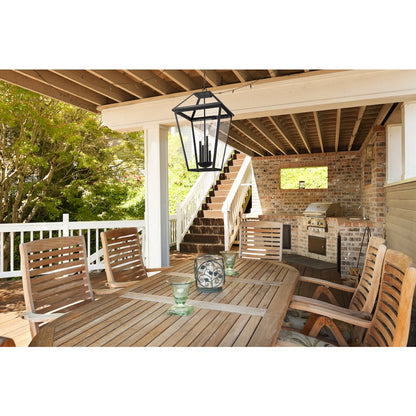 Z-Lite Talbot 4 Light Outdoor Chain Mount Ceiling Fixture, Black