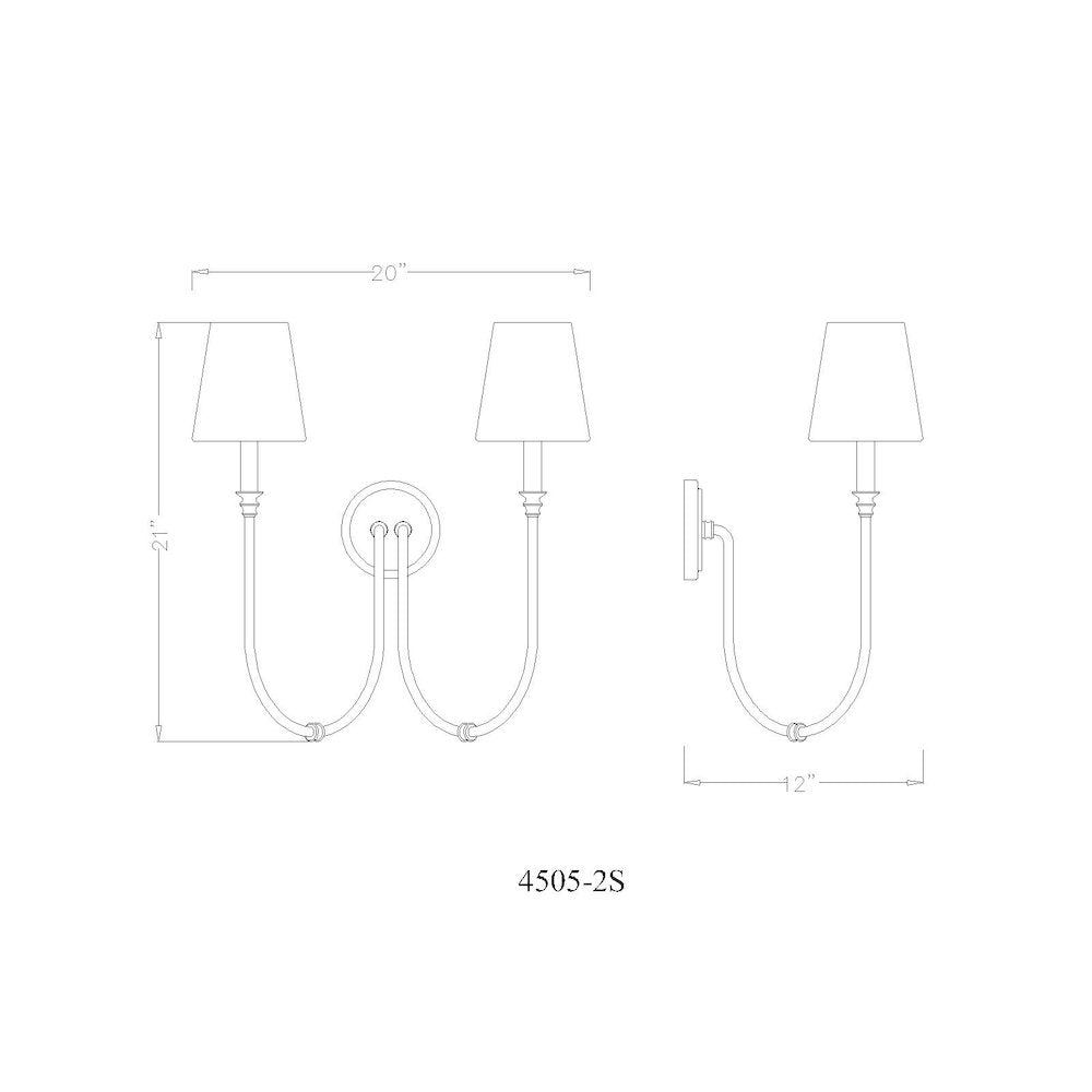 Z-Lite 2 Light Wall Sconce, Rubbed Brass