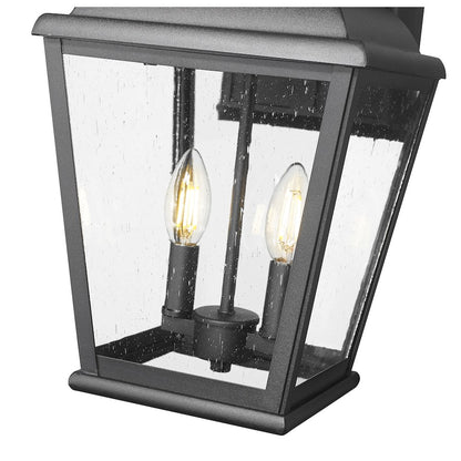 Z-Lite 2 Light Outdoor Wall Light, Sand Black