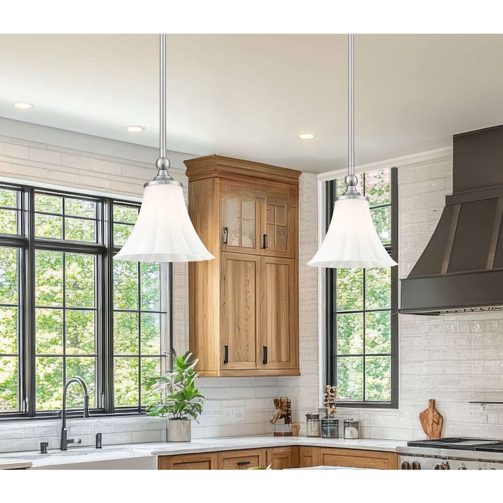 Z-Lite 1 Light Pendant, Brushed Nickel