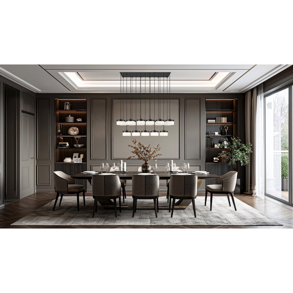 Z-Lite 17 Light Linear Chandelier, Matte Black