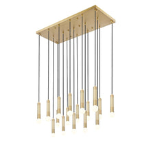 Z-Lite Stari 17 Light Linear Chandelier in Modern Gold color, Steel frame