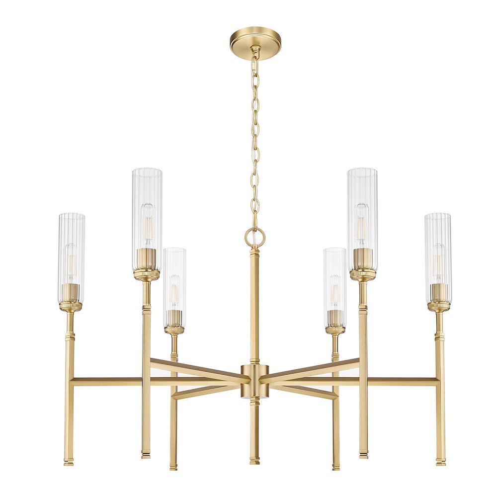 Z-Lite 6 Light Chandelier, Modern Gold