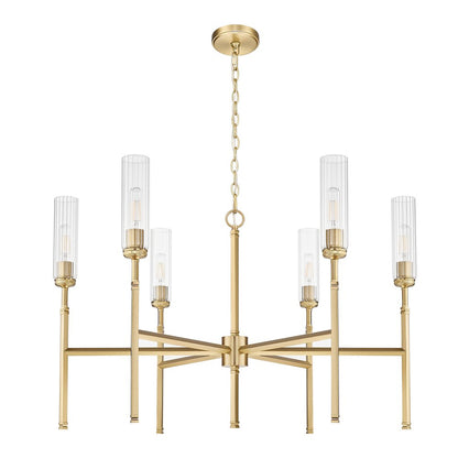 Z-Lite 6 Light Chandelier, Modern Gold