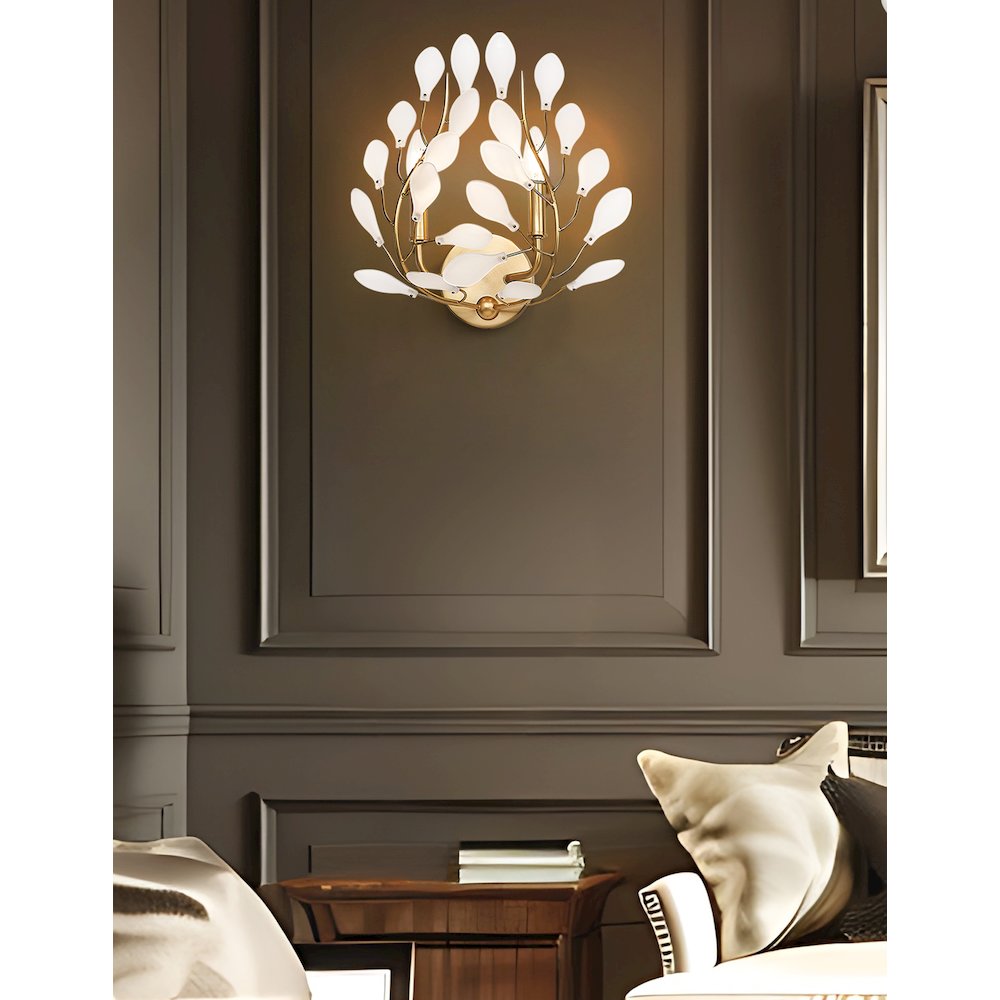 Z-Lite 2 Light Wall Sconce, Modern Gold