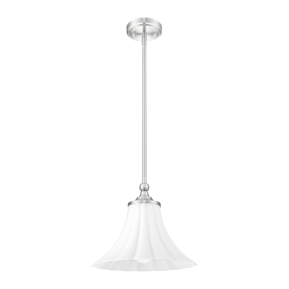 Z-Lite 1 Light Pendant, Brushed Nickel