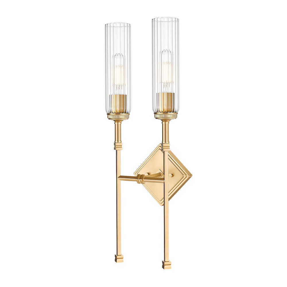 Z-Lite 2 Light Wall Sconce, Modern Gold