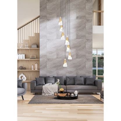 Z-Lite Aimie 7 Light Chandelier, Modern Gold