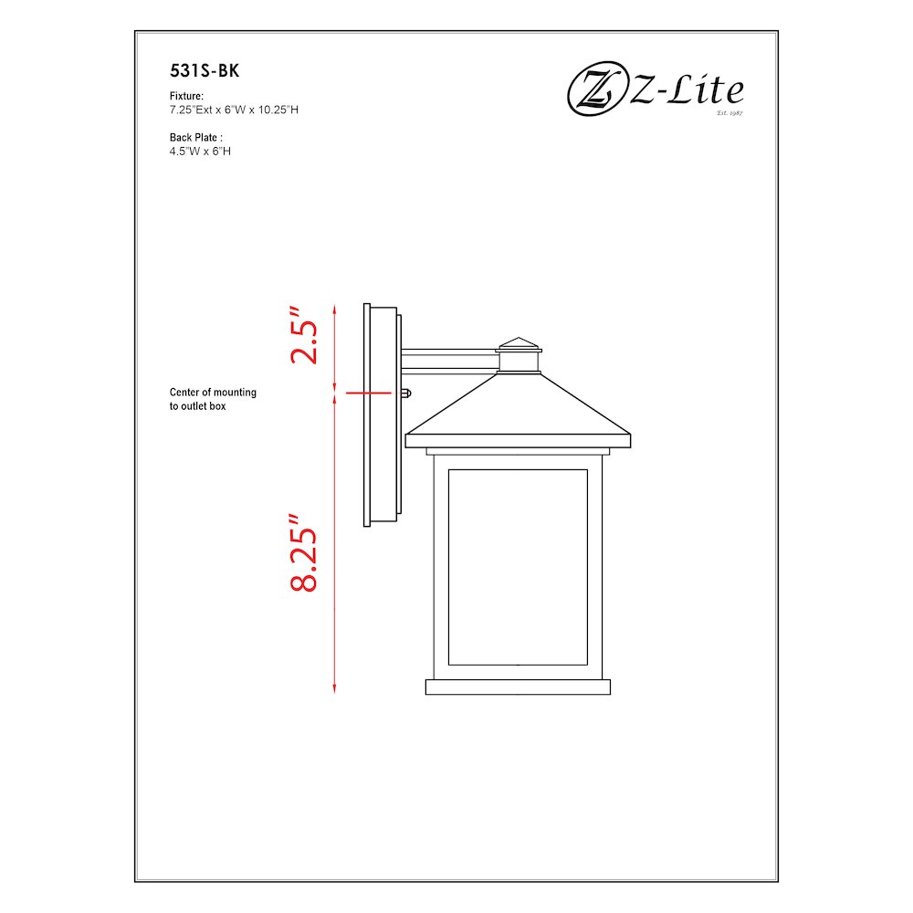 Z-Lite 1 Light Outdoor Wall Light