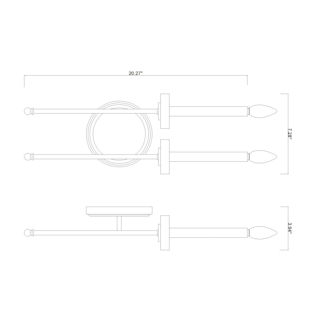 Z-Lite 2 Light Wall Sconce, Mordern Gold