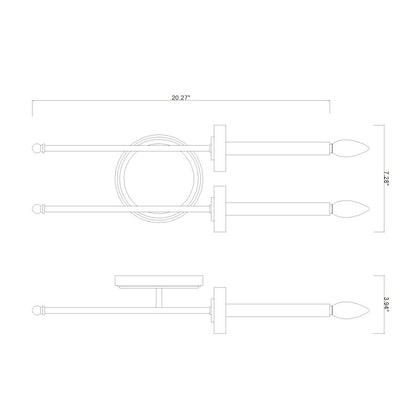 Z-Lite 2 Light Wall Sconce, Mordern Gold