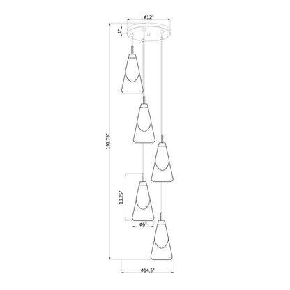 Z-Lite Aimie 5 Light Chandelier, Modern Gold