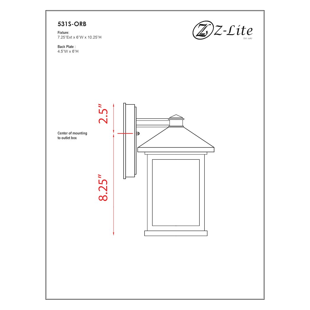 Z-Lite 1 Light Outdoor Wall Light