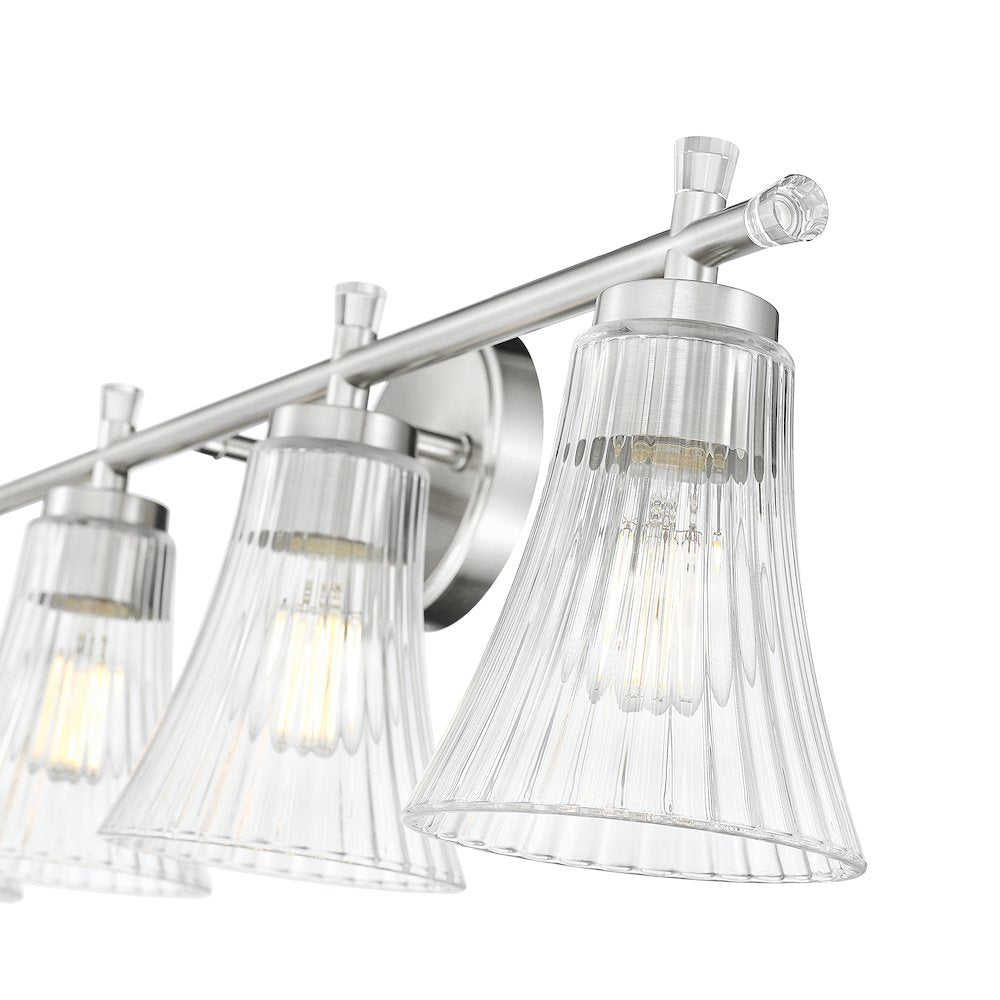 Z-Lite Belle 4 Light Vanity in Brushed Nickel color, Steel frame