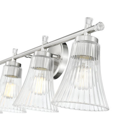 Z-Lite Belle 4 Light Vanity in Brushed Nickel color, Steel frame