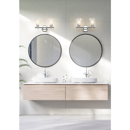 Z-Lite Belle 2 Light Vanity in Chrome color, Steel frame