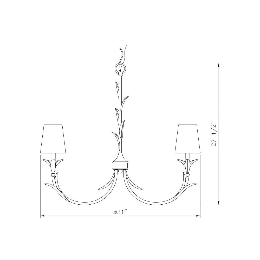 Z-Lite 6 Light Chandelier, Textured White