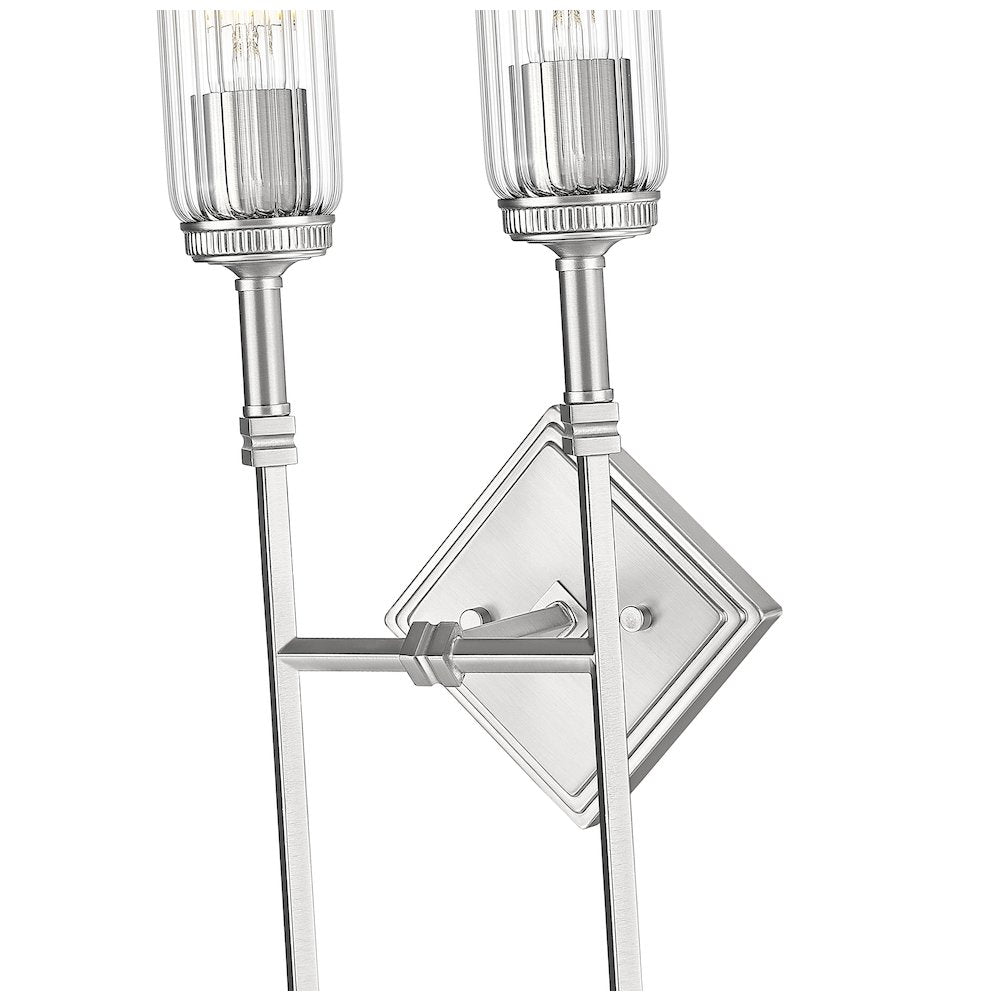 Z-Lite 2 Light Wall Sconce, Brushed Nickel