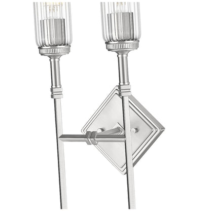 Z-Lite 2 Light Wall Sconce, Brushed Nickel