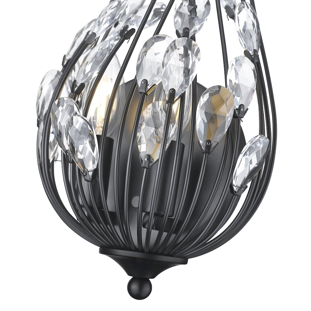 Z-Lite 2 Light Wall Sconce, Matte Black