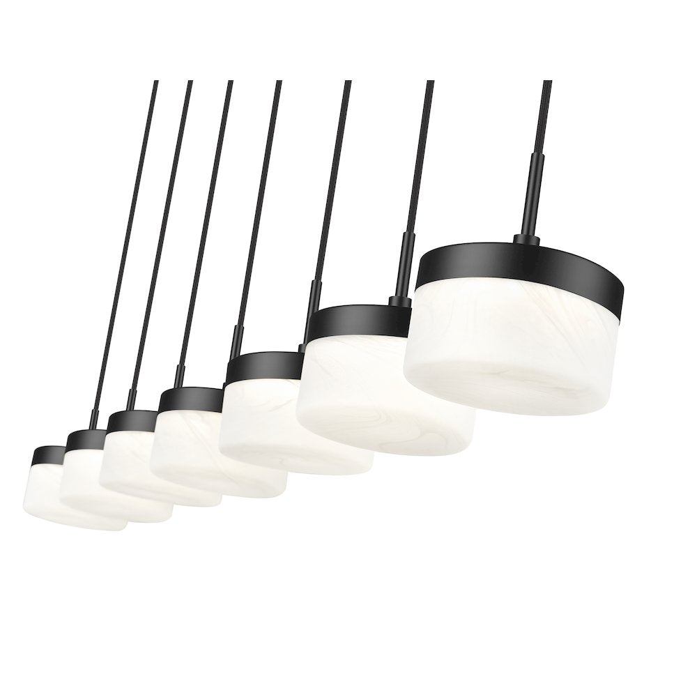 Z-Lite 7 Light Linear Chandelier, Matte Black