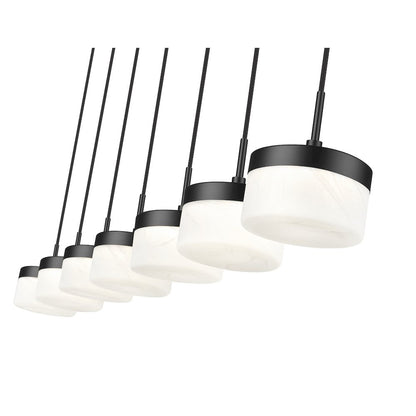 Z-Lite 7 Light Linear Chandelier, Matte Black