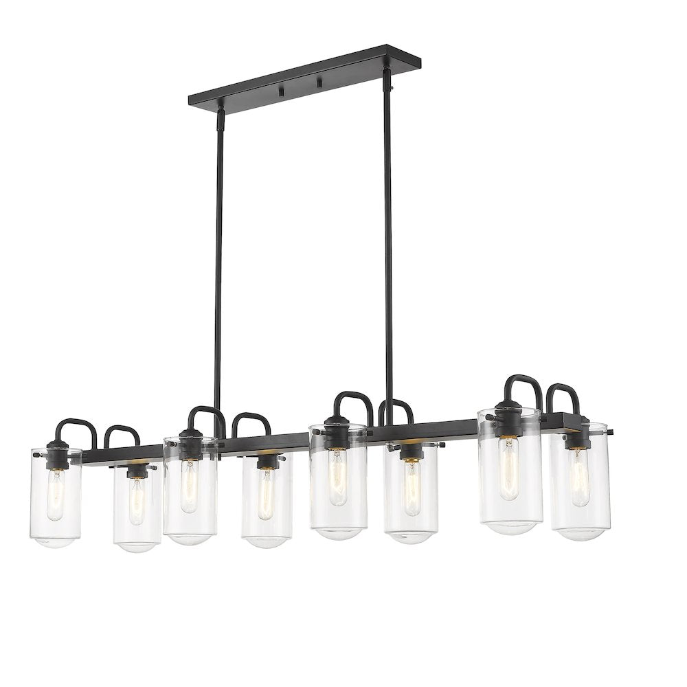 Z-Lite Delaney 8 Light Linear Chandelier, Matte Black