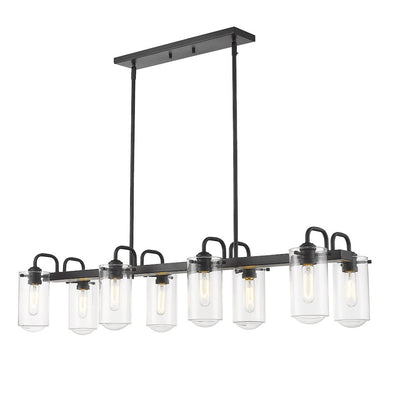 Z-Lite Delaney 8 Light Linear Chandelier, Matte Black
