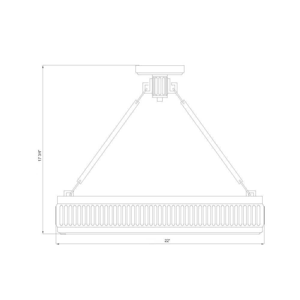 Z-Lite 3 Light Semi Flush Mount, Satin Nickel