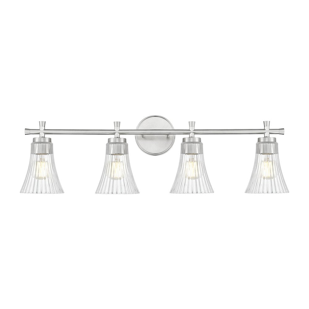 Z-Lite Belle 4 Light Vanity in Brushed Nickel color, Steel frame