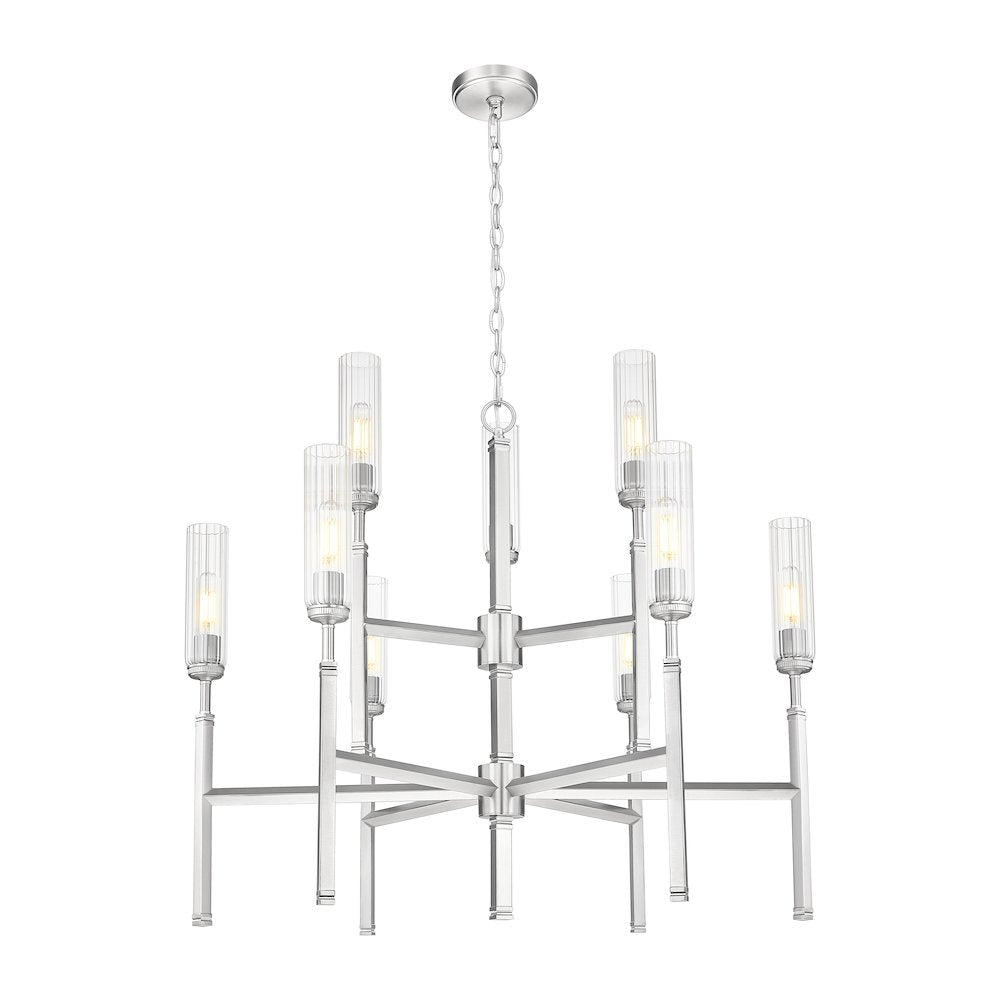 Z-Lite 9 Light Chandelier, Brushed Nickel