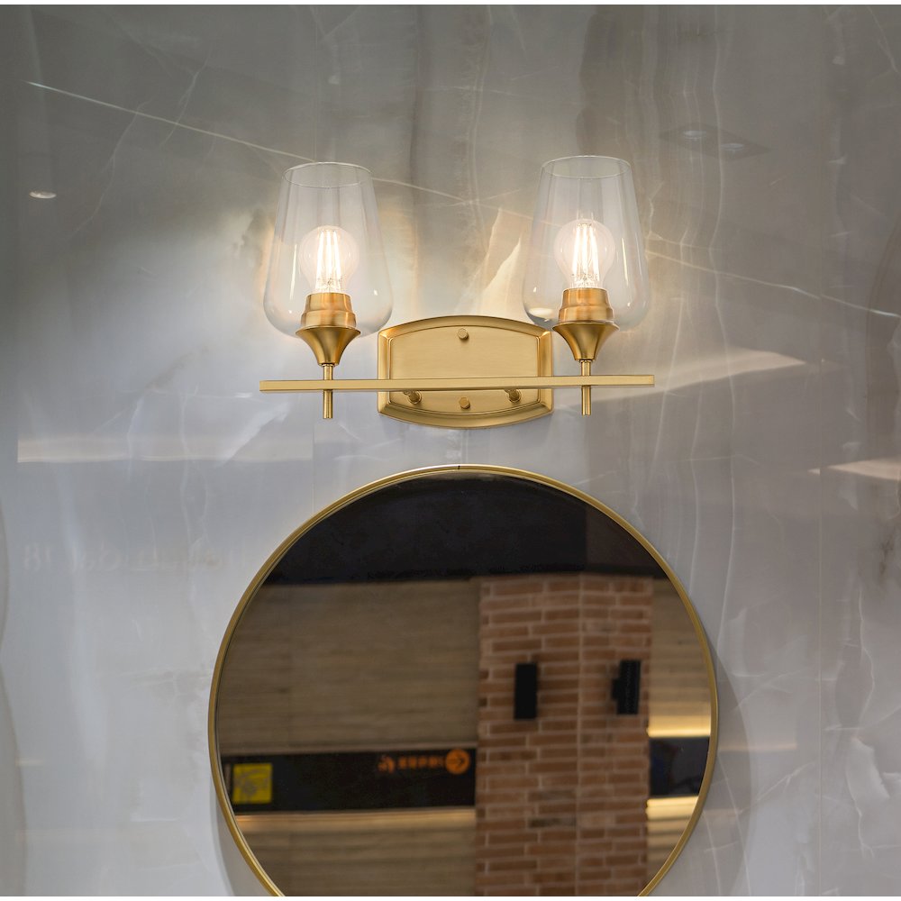 Z-Lite 2 Light Vanity, Burnished Brass