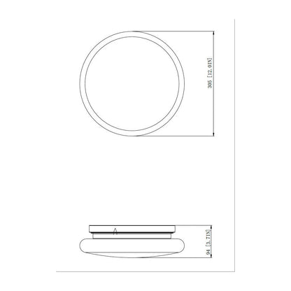 Soleil 1 Light Matte Black Flush Mount